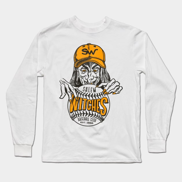 Defunct Salem Witches Baseball Team Long Sleeve T-Shirt by Defunctland